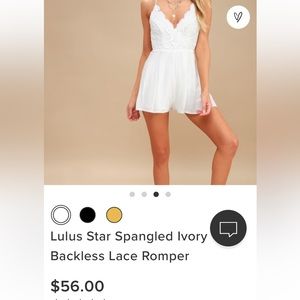 NWOT- Lulus size small romper in white